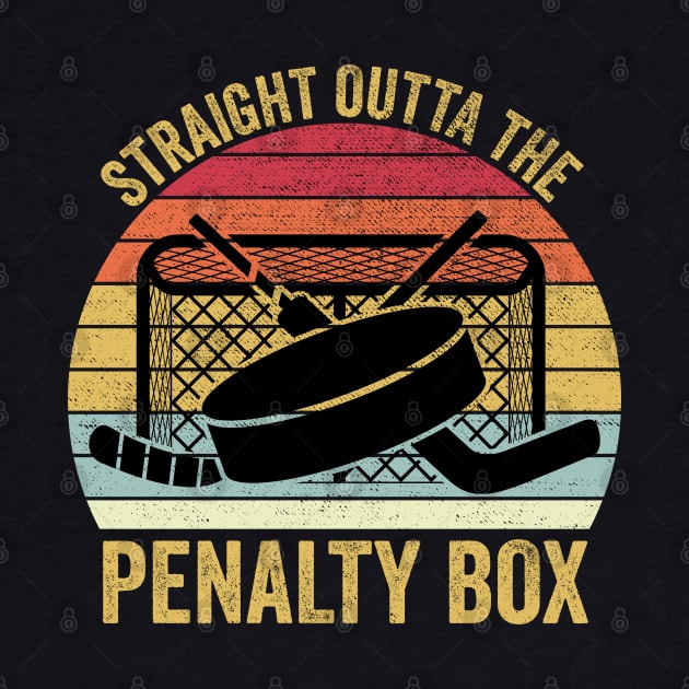 Straight Outta The Penalty Box Funny Ice Hockey by DragonTees